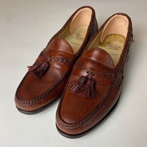 Allen Edmonds Maxfield Leather Tasseled Woven Accents Loafers SZ 10.5